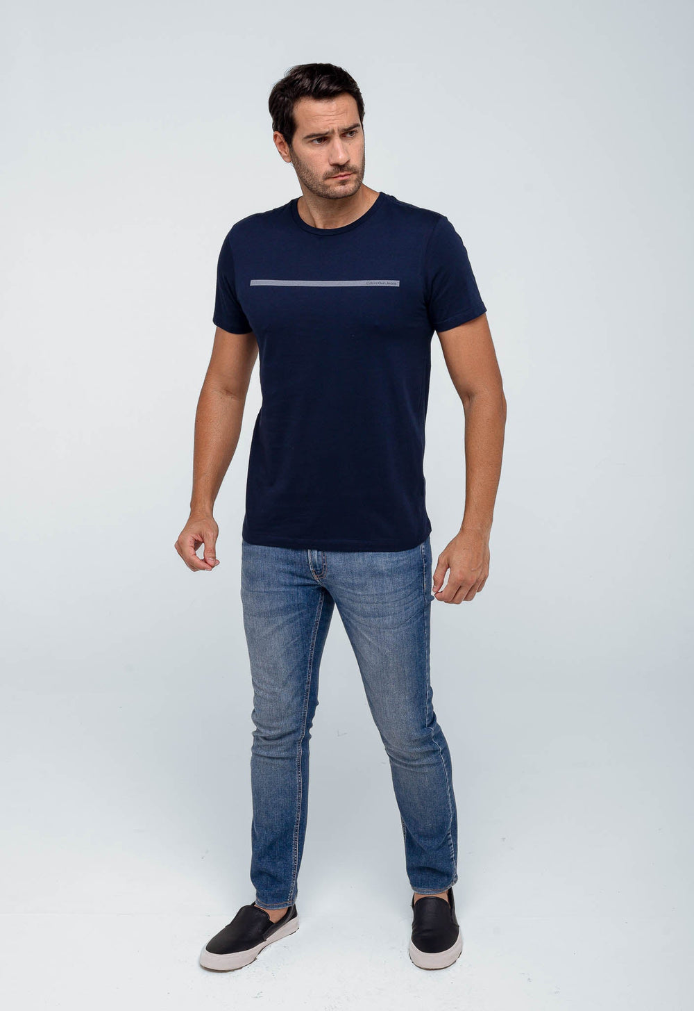 Camiseta Calvin Klein Jeans com Faixa no Peito - Sale - Henri Store