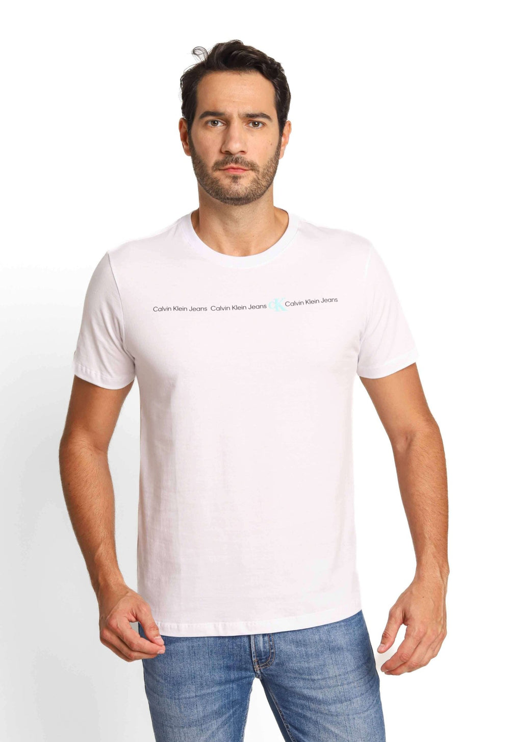 Camiseta Calvin Klein Jeans Logo Central- Sale - Henri Store