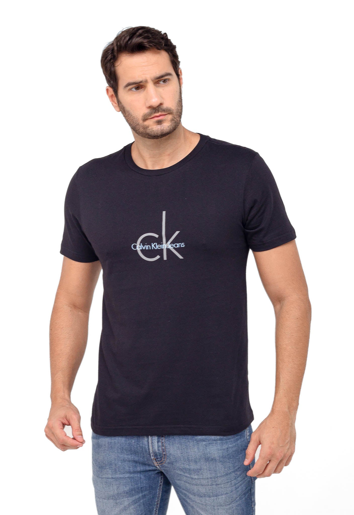 Camiseta Calvin Klein Jeans Logo Central - Sale - Henri Store
