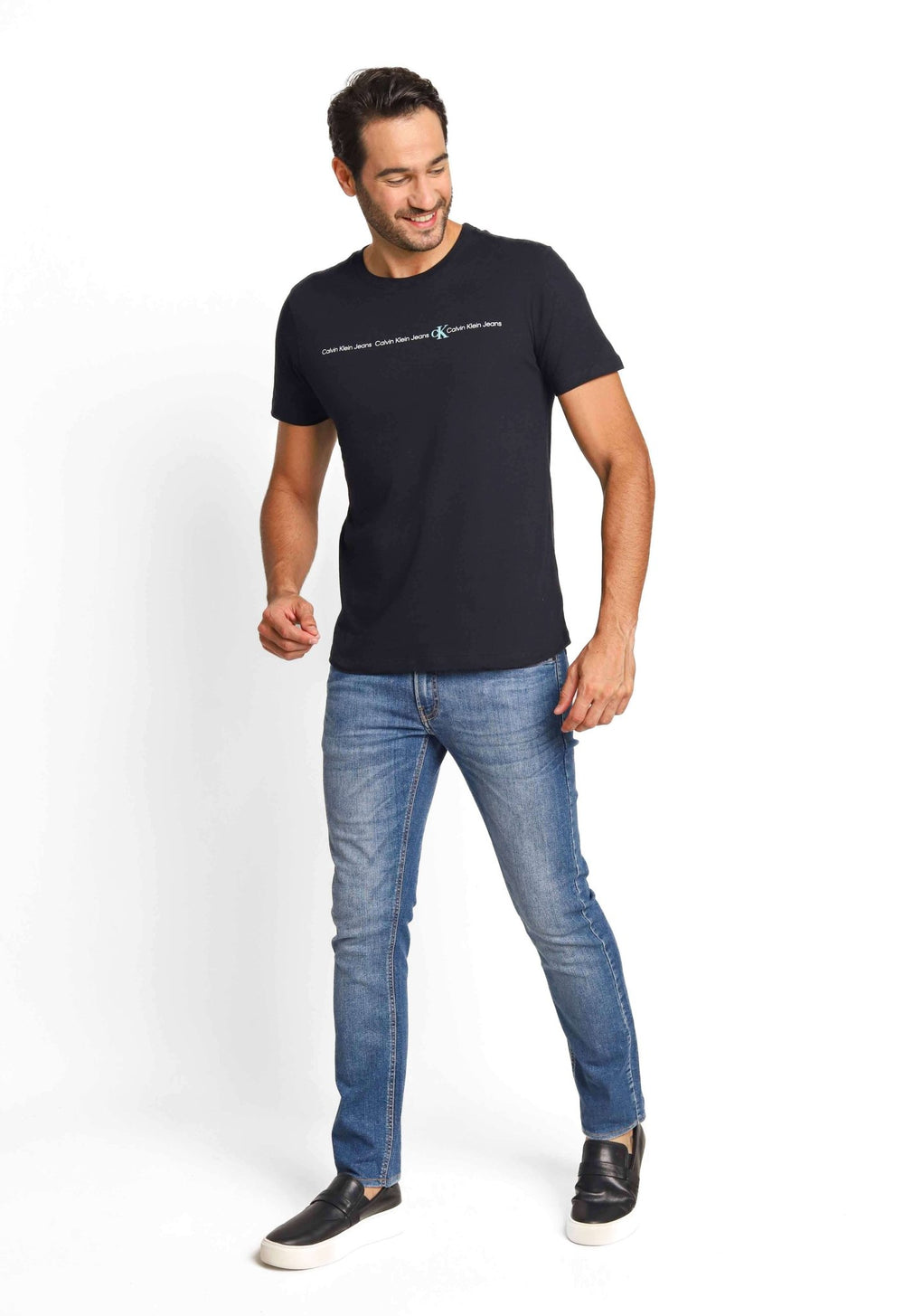 Camiseta Calvin Klein Jeans Logo Central- Sale - Henri Store