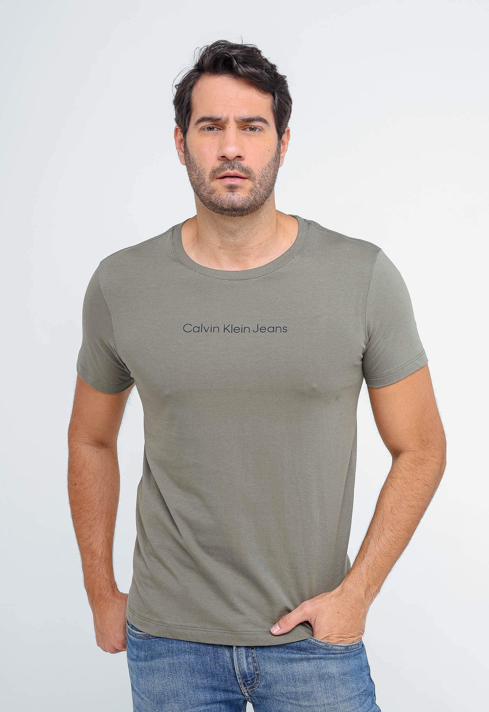 Camiseta Calvin Klein Jeans Logo Central - Sale - Henri Store