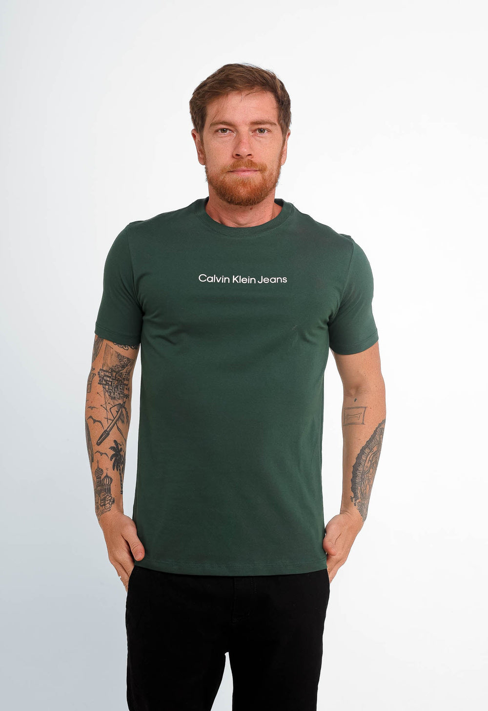 Camiseta Calvin Klein Jeans Logo Central - Sale - Henri Store
