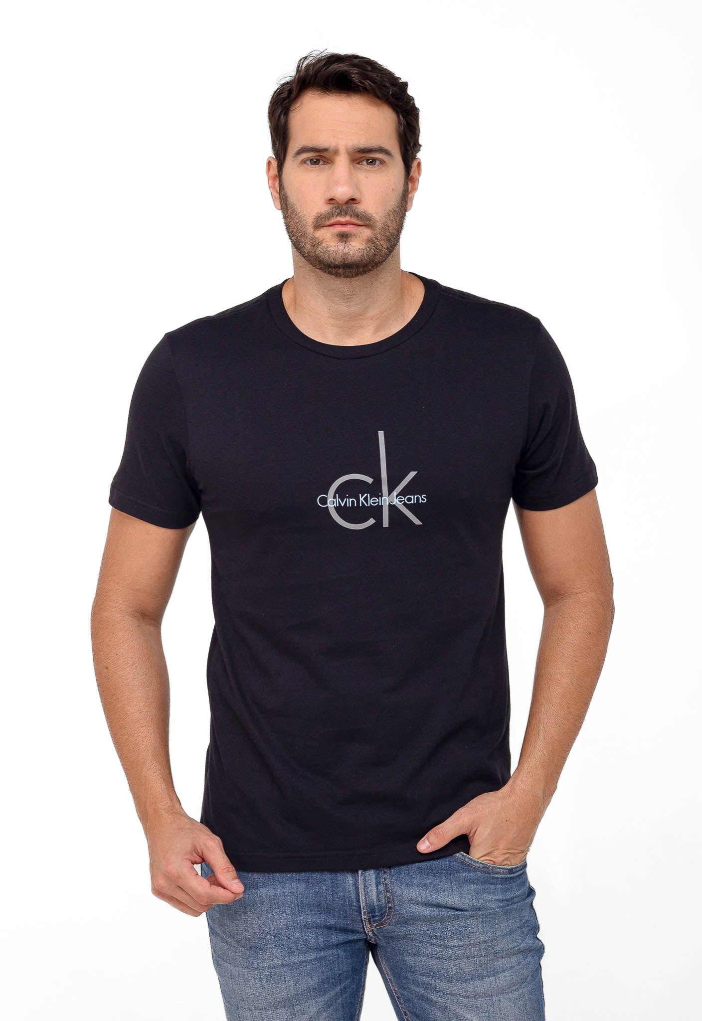 Camiseta Calvin Klein Jeans Logo Central - Sale - Henri Store