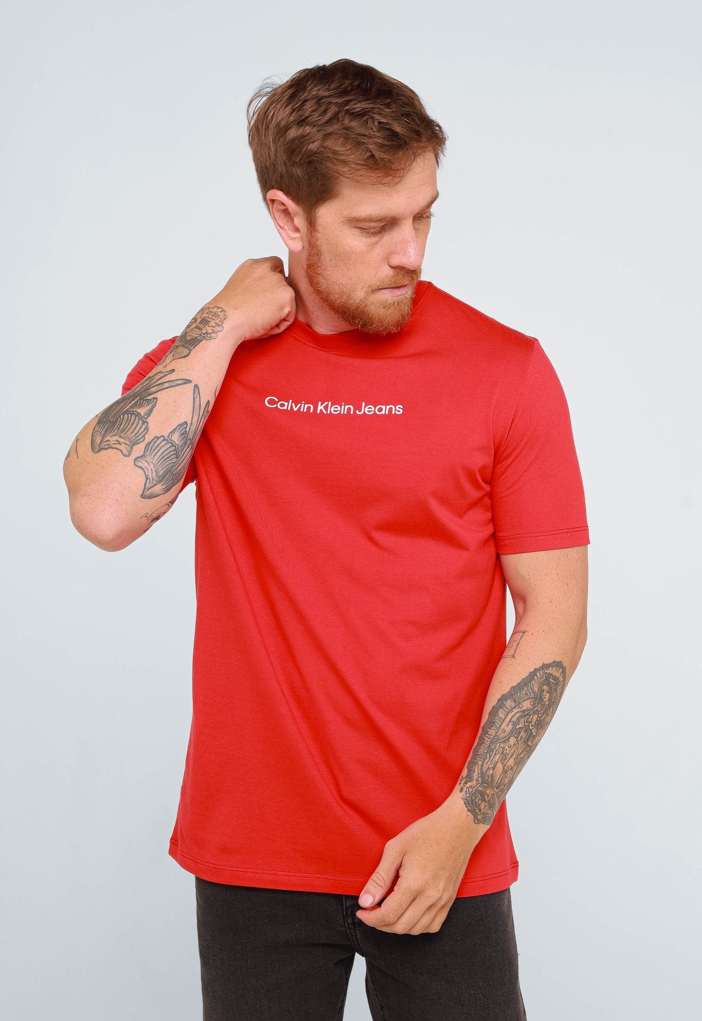 Camiseta Calvin Klein Jeans Logo Central - Sale - Henri Store