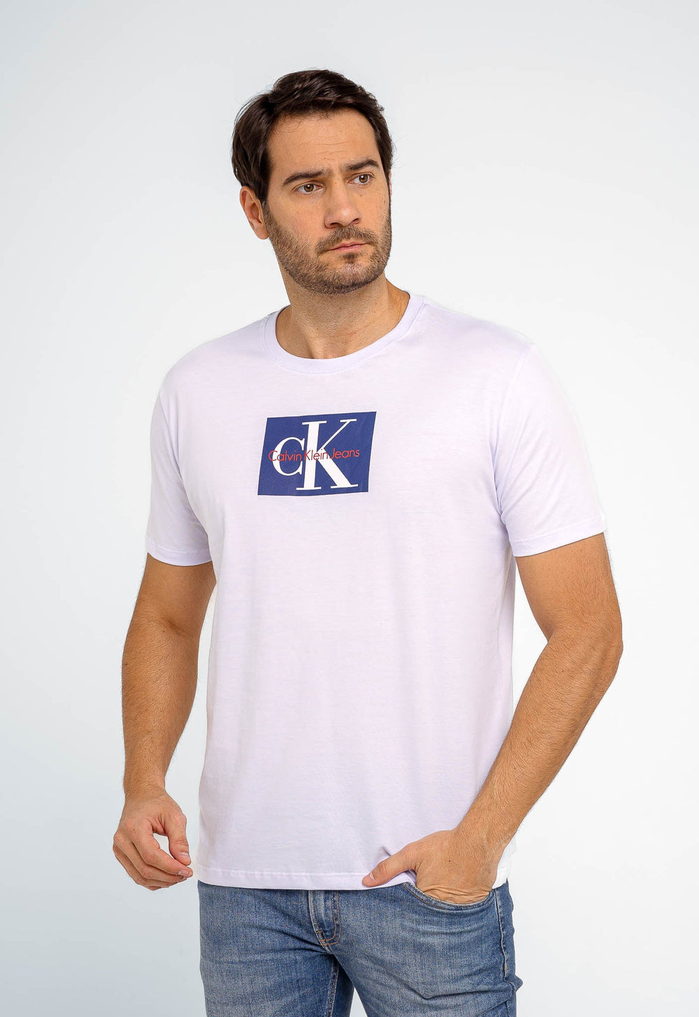Camiseta Calvin Klein Jeans Logo Central - Sale - Henri Store