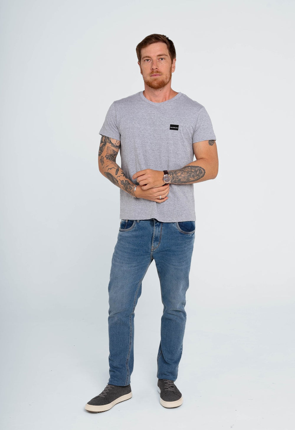 Camiseta Calvin Klein Jeans Logo Peito Quadrada - Sale - Henri Store
