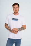 Camiseta Calvin Klein Logo Central Branco - Henri Store