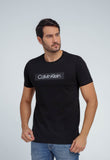Camiseta Calvin Klein Logo Central Emborrachado - Henri Store