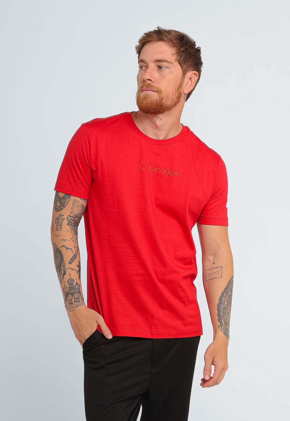 Camiseta Calvin Klein Logo Central Embossed - Henri Store