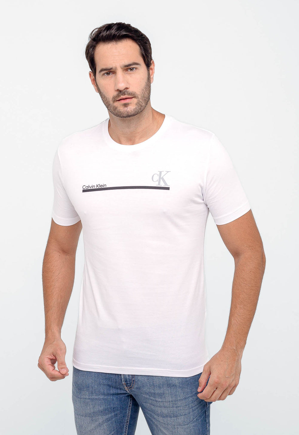 Camiseta Calvin Klein Logo Central - Sale - Henri Store