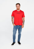 Camiseta Calvin Klein Logo Central Vermelho - Henri Store