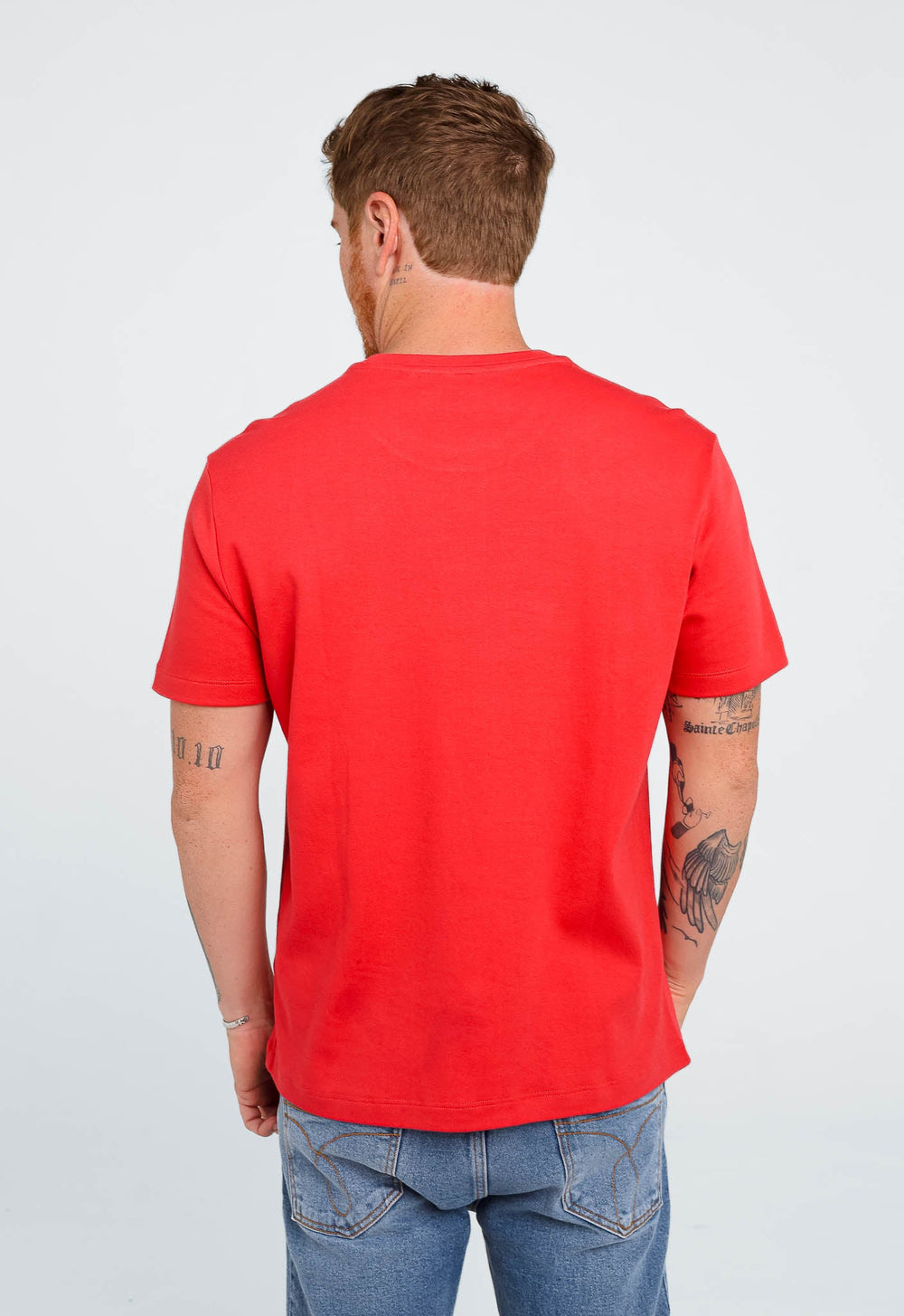 Camiseta Calvin Klein Logo Central Vermelho - Henri Store