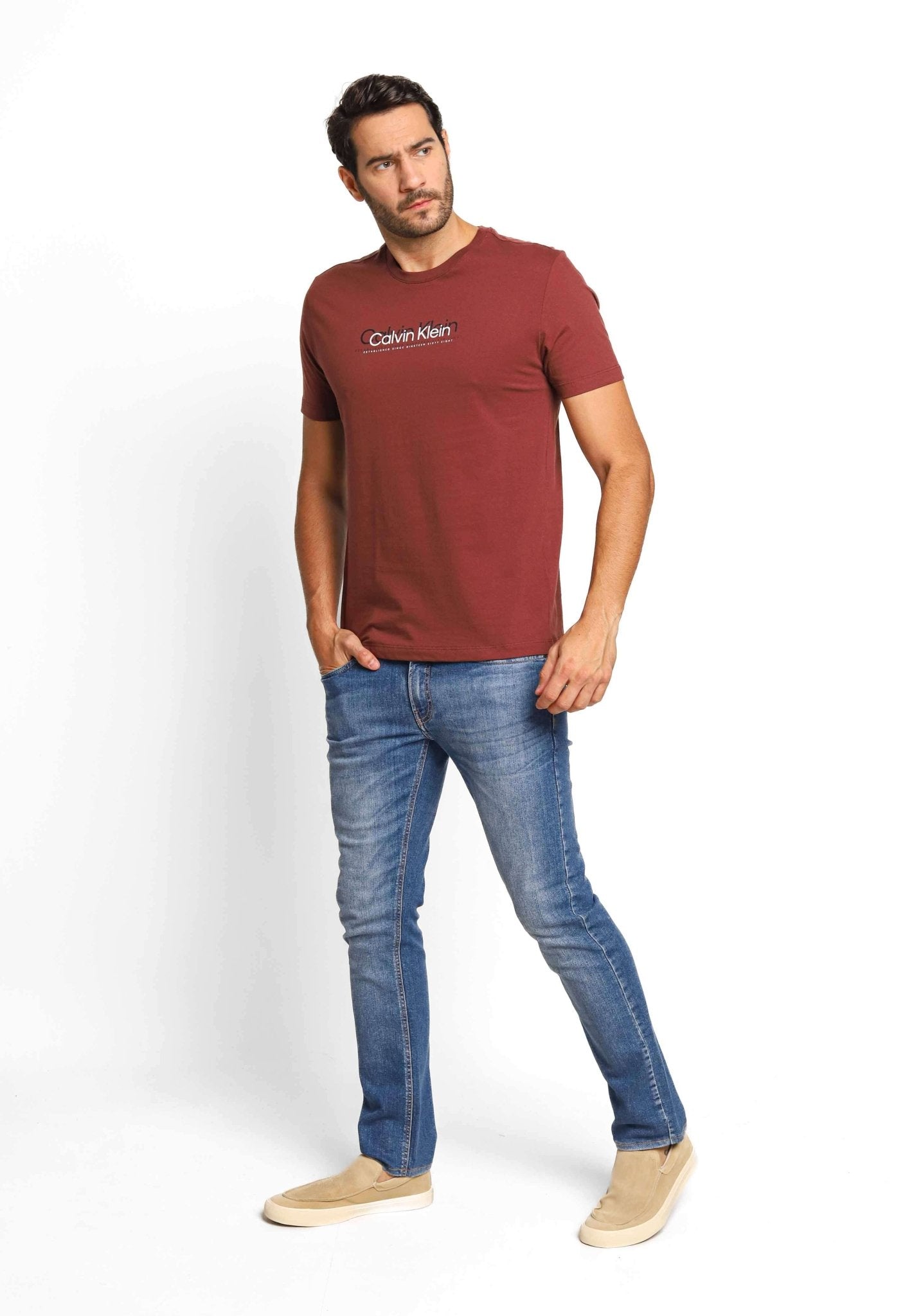 Camiseta Calvin Klein Logo Double - Henri Store