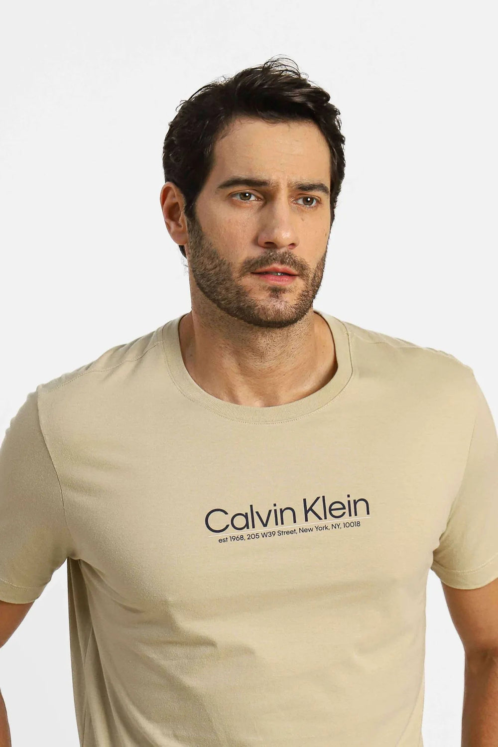 Camiseta Calvin Klein Logo Est. 1968 Cáqui - Henri Store
