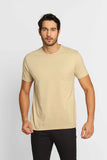 Camiseta Calvin Klein Logo Lateral Ck Debossed Caqui - Henri Store