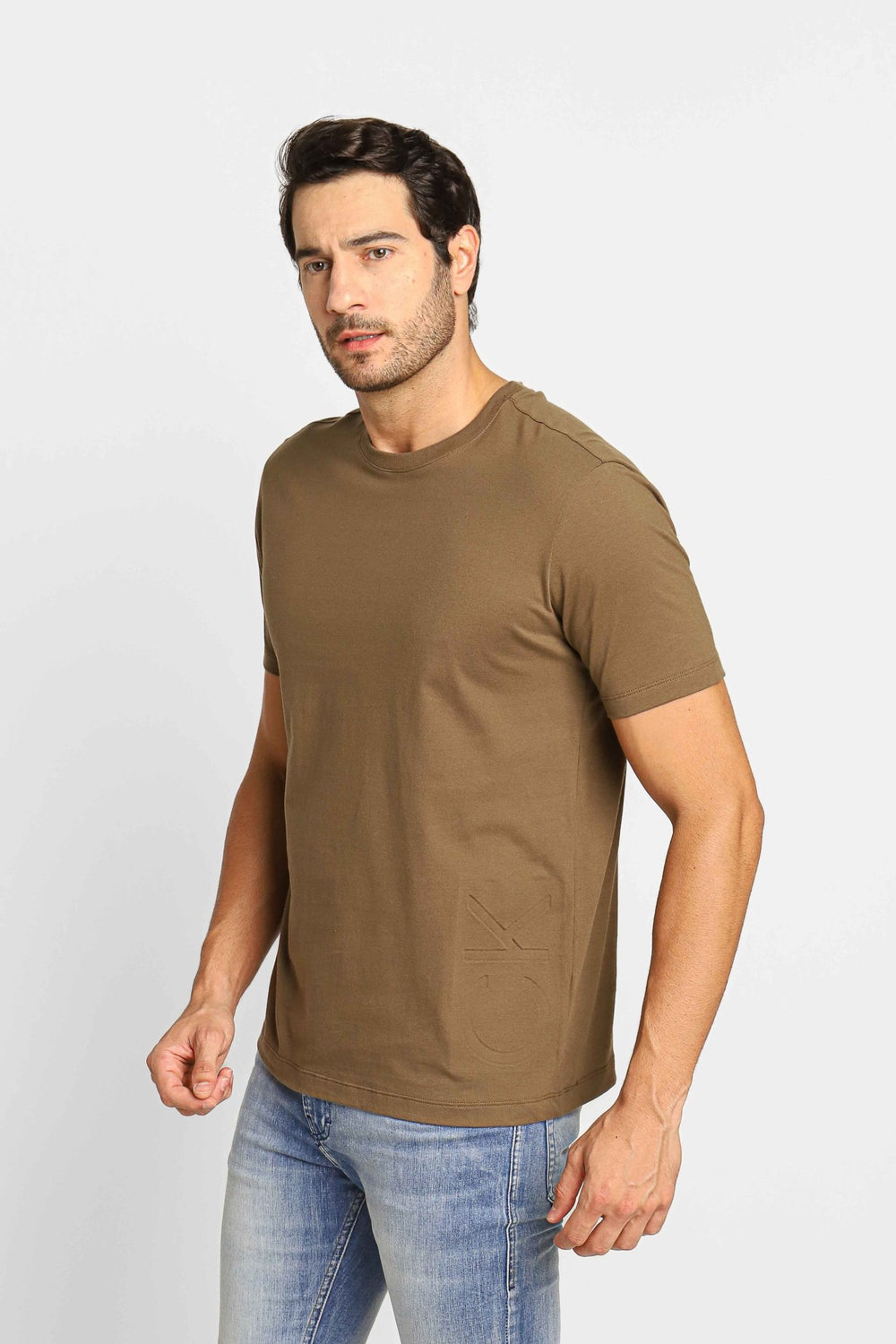 Camiseta Calvin Klein Logo Lateral em Relevo Ck Militar - Henri Store