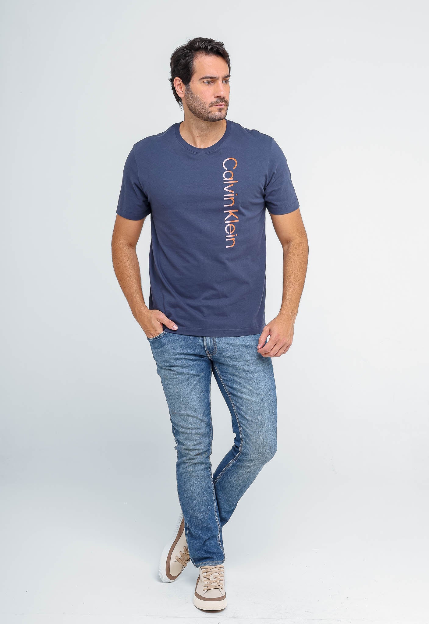 Camiseta Calvin Klein Logo Lateral Marinho - Henri Store