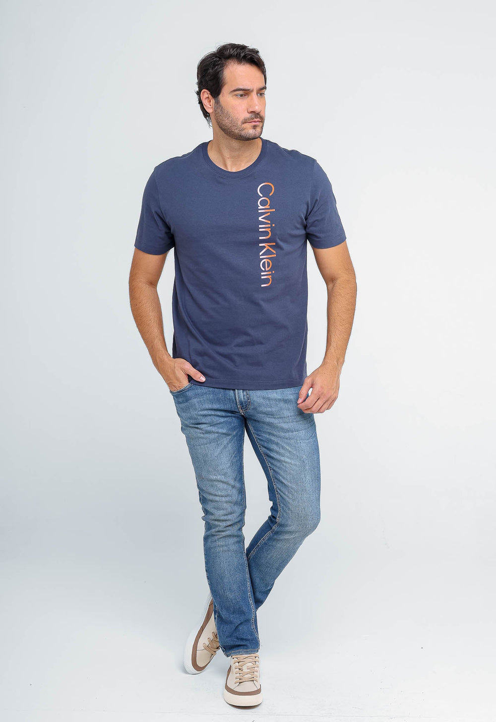 Camiseta Calvin Klein Logo Lateral Marinho - Henri Store