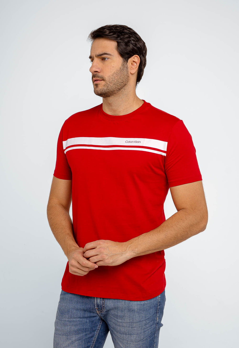 Camiseta Calvin Klein Logo Listras - Live - Henri Store
