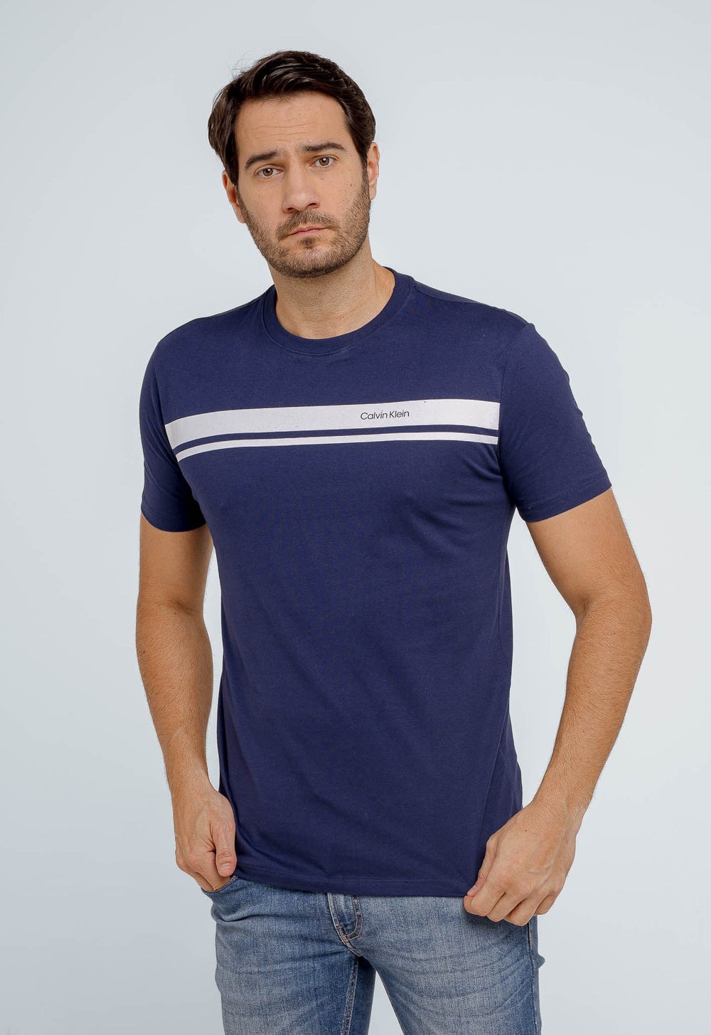 Camiseta Calvin Klein Logo Listras - Live - Henri Store