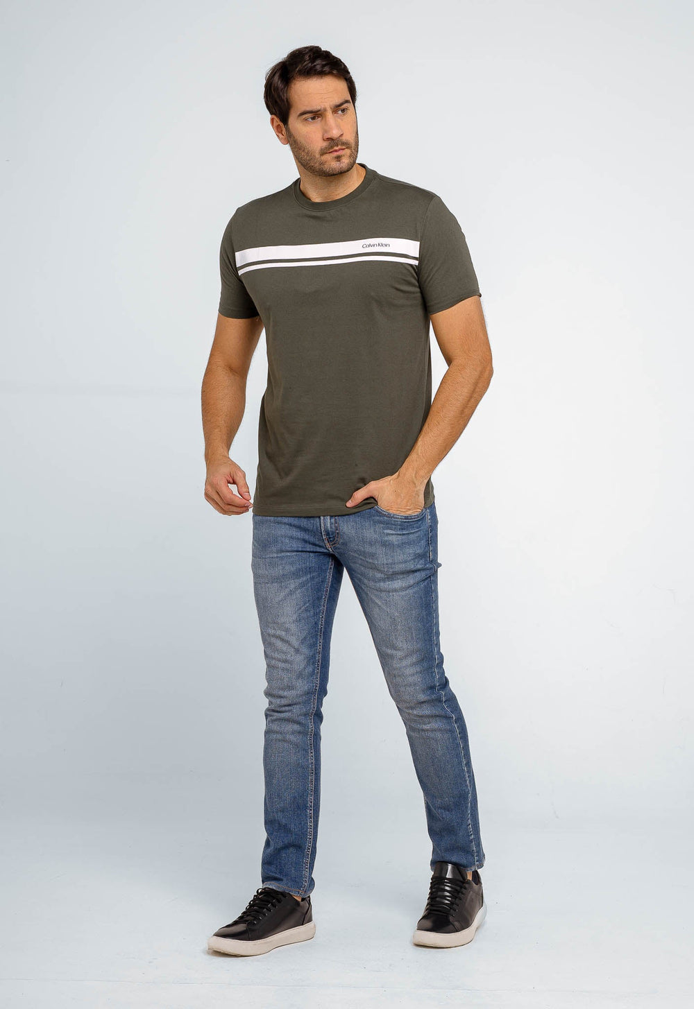 Camiseta Calvin Klein Logo Listras - Live - Henri Store