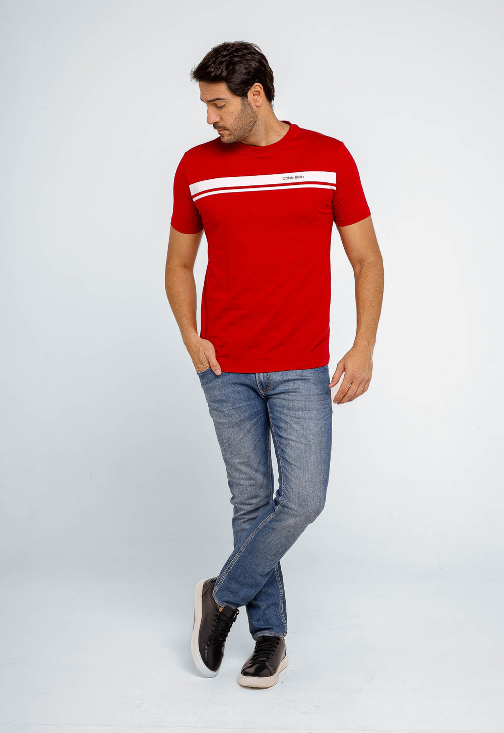 Camiseta Calvin Klein Logo Listras - Live - Henri Store