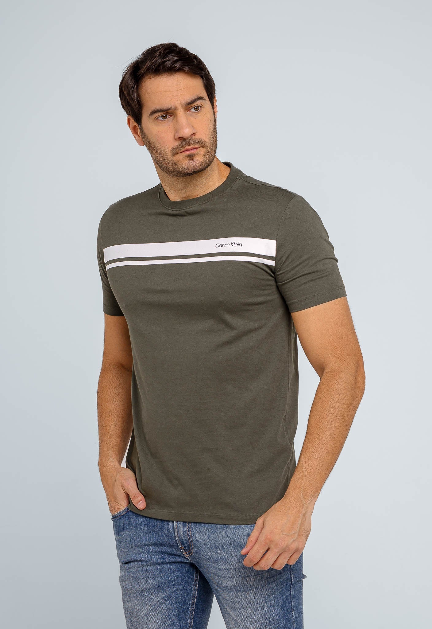 Camiseta Calvin Klein Logo Listras - Live - Henri Store
