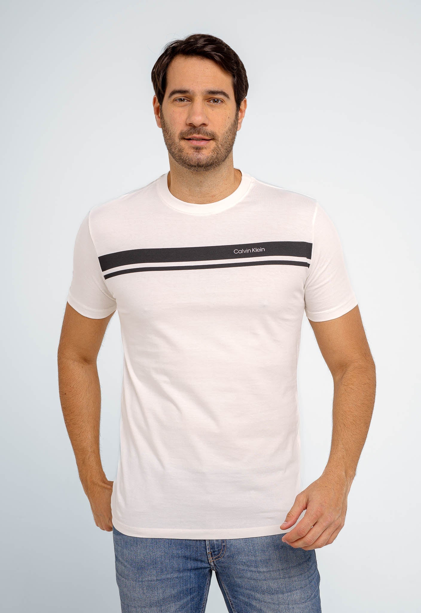 Camiseta Calvin Klein Logo Listras - Live - Henri Store