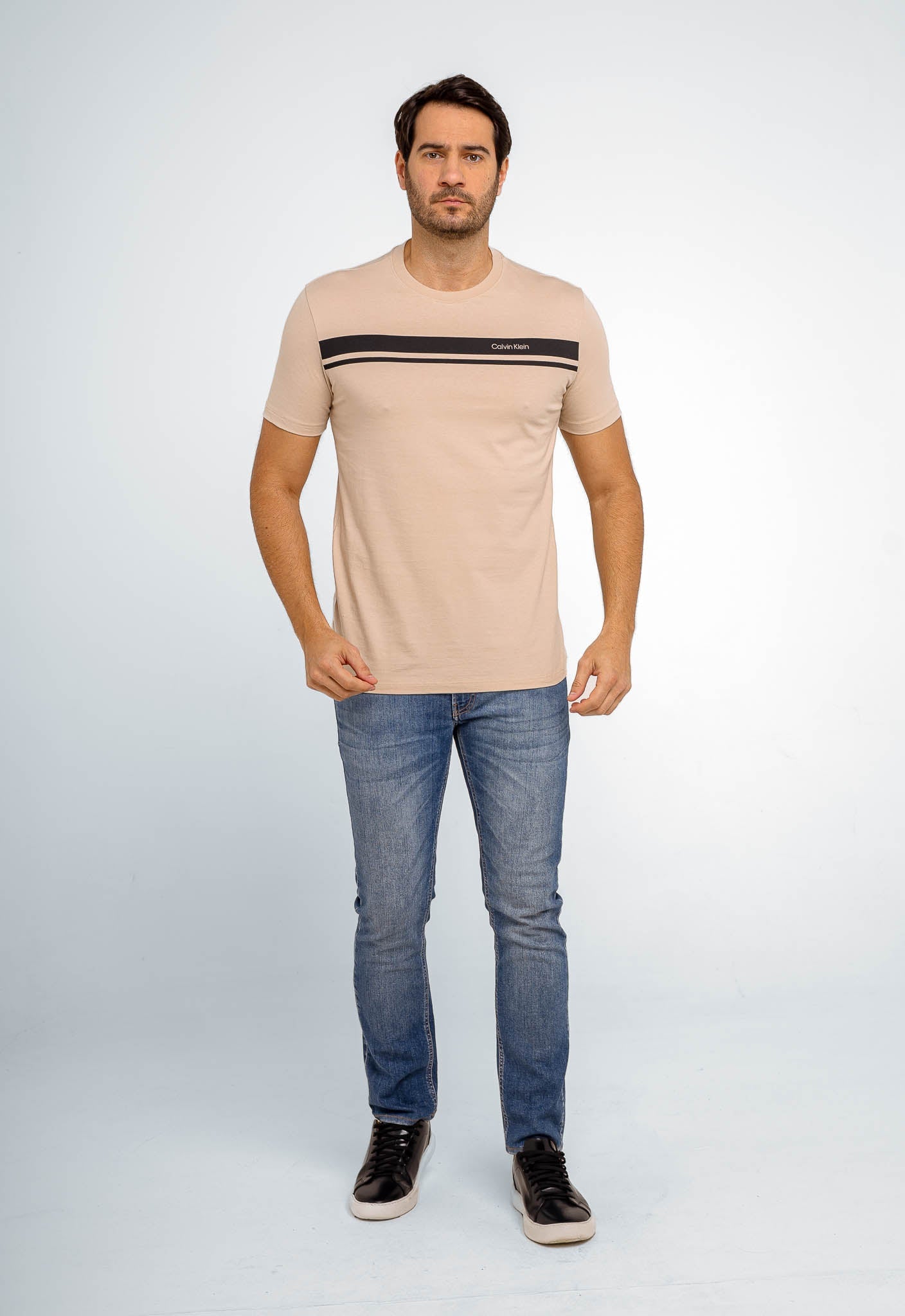 Camiseta Calvin Klein Logo Listras - Live - Henri Store