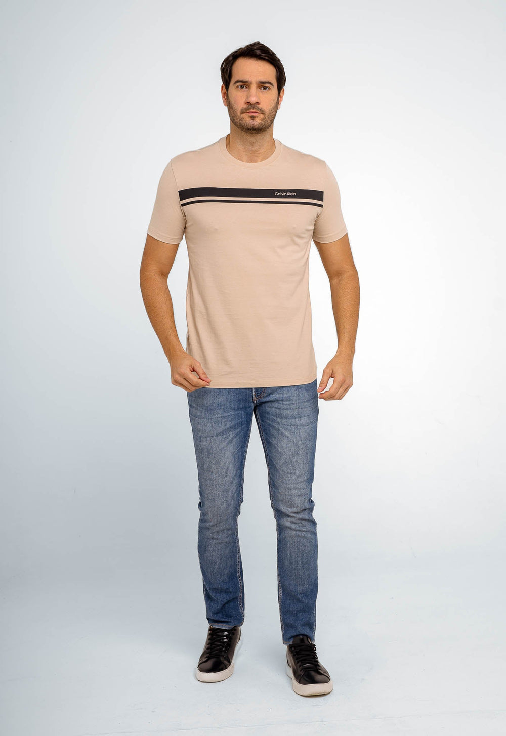 Camiseta Calvin Klein Logo Listras - Live - Henri Store