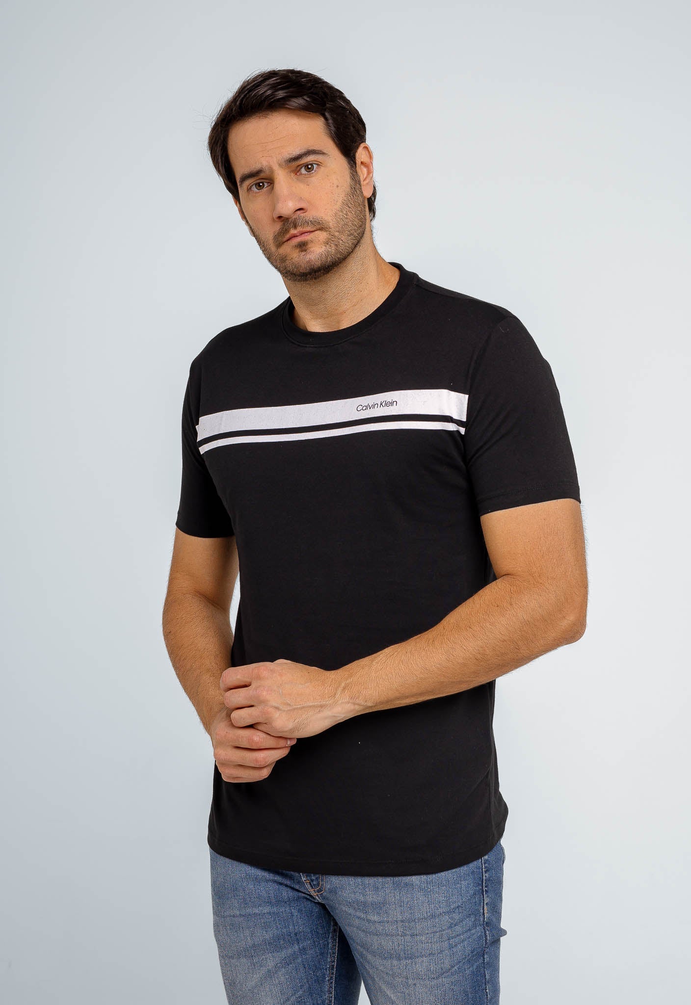 Camiseta Calvin Klein Logo Listras - Live - Henri Store