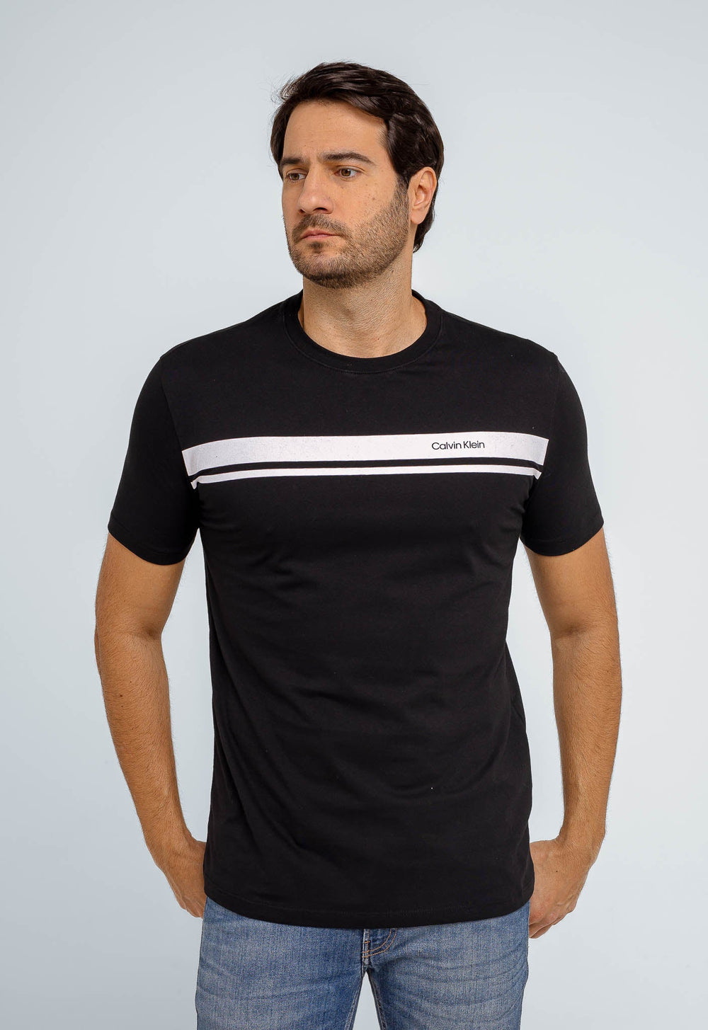 Camiseta Calvin Klein Logo Listras - Live - Henri Store