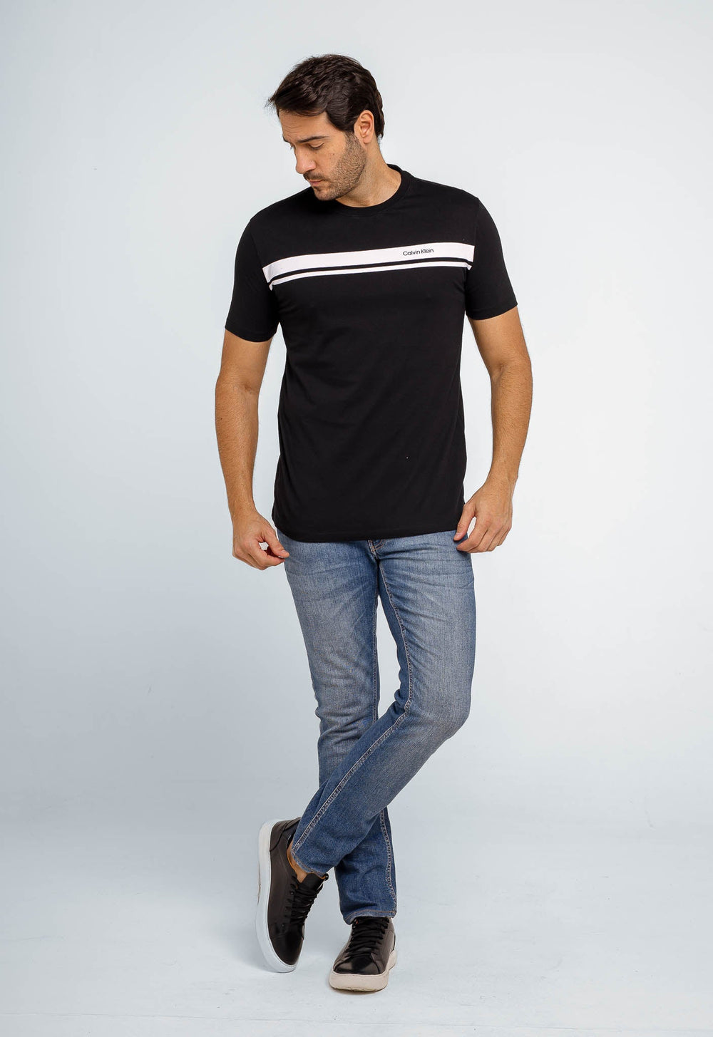 Camiseta Calvin Klein Logo Listras - Live - Henri Store