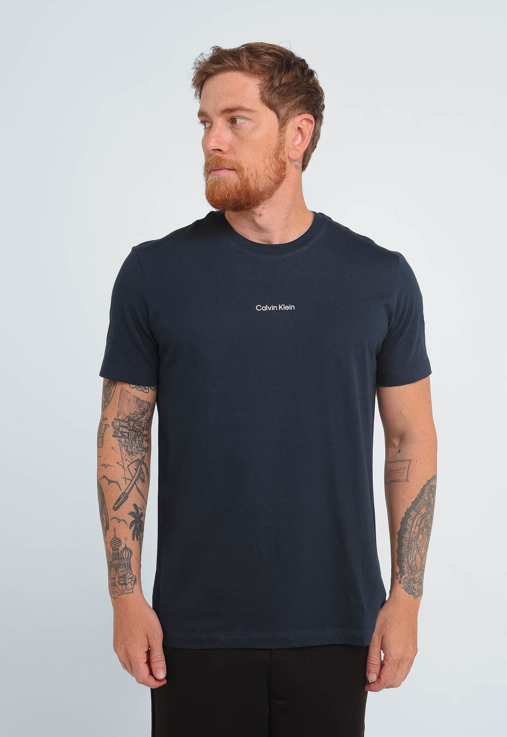 Camiseta Calvin Klein Logo Nano Central - Henri Store