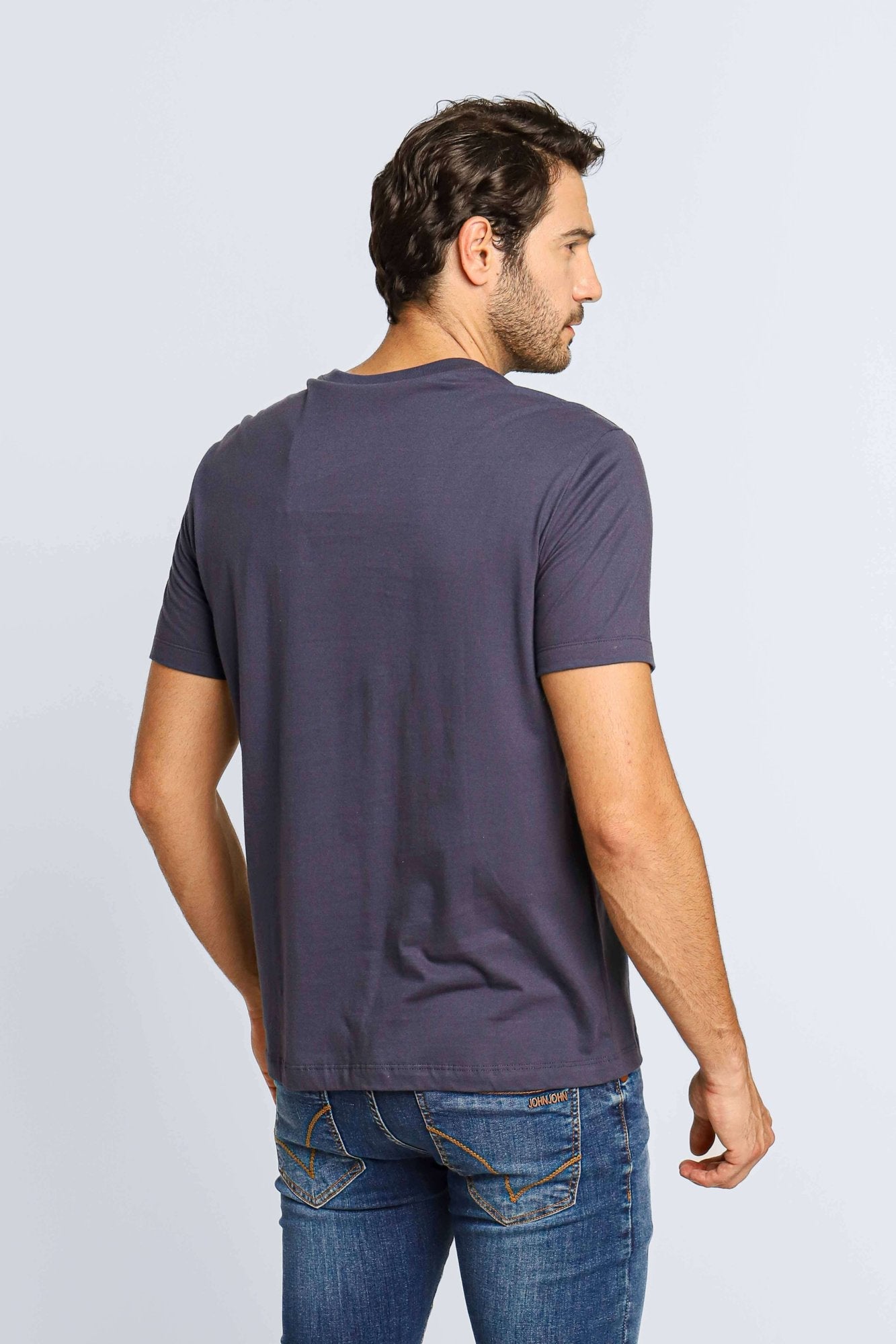 Camiseta Calvin Klein Logo Ombro Marinho - Henri Store