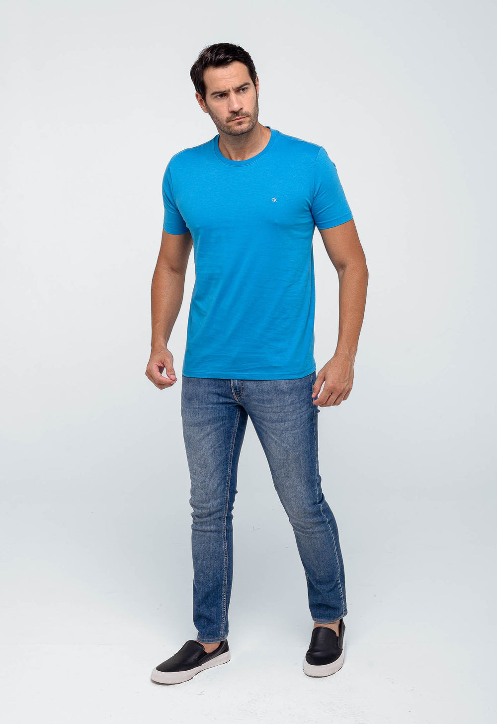 Camiseta Calvin Klein Logo Peito Ck Bordado - Henri Store