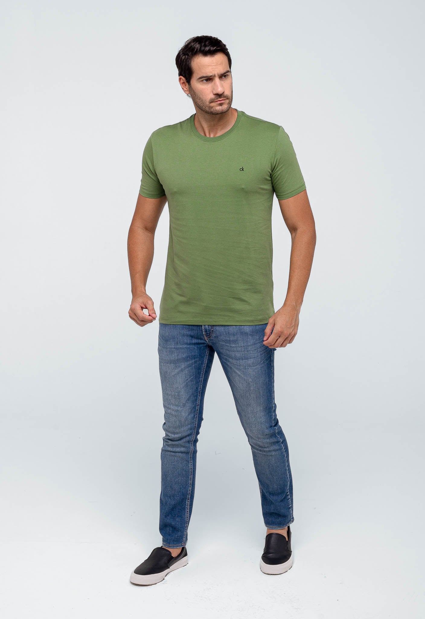 Camiseta Calvin Klein Logo Peito Ck Bordado - Henri Store