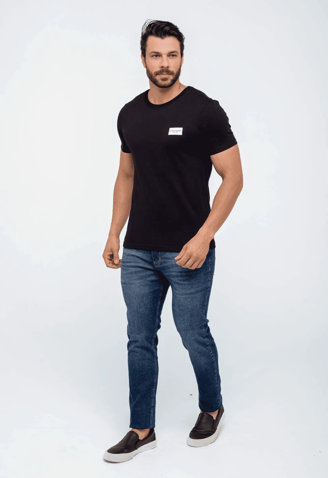 Camiseta Calvin Klein Logo Quadrada no Peito - Sale - Henri Store