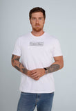 Camiseta Calvin Klein Logo Retângulo Branco - Henri Store