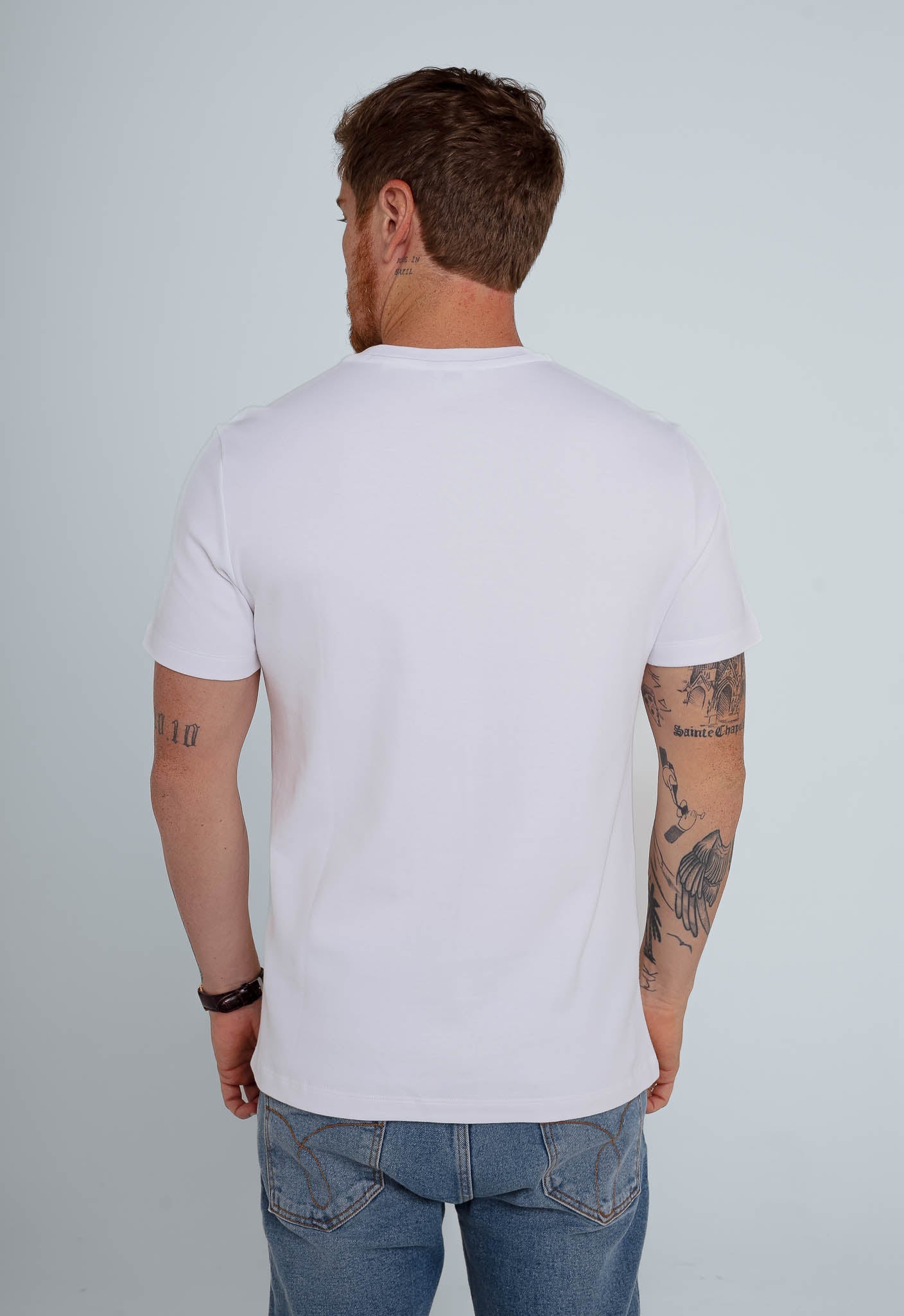 Camiseta Calvin Klein Logo Retângulo Branco - Henri Store