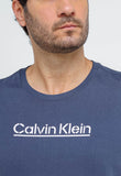 Camiseta Calvin Klein Mc Marinho Logo Central - Henri Store