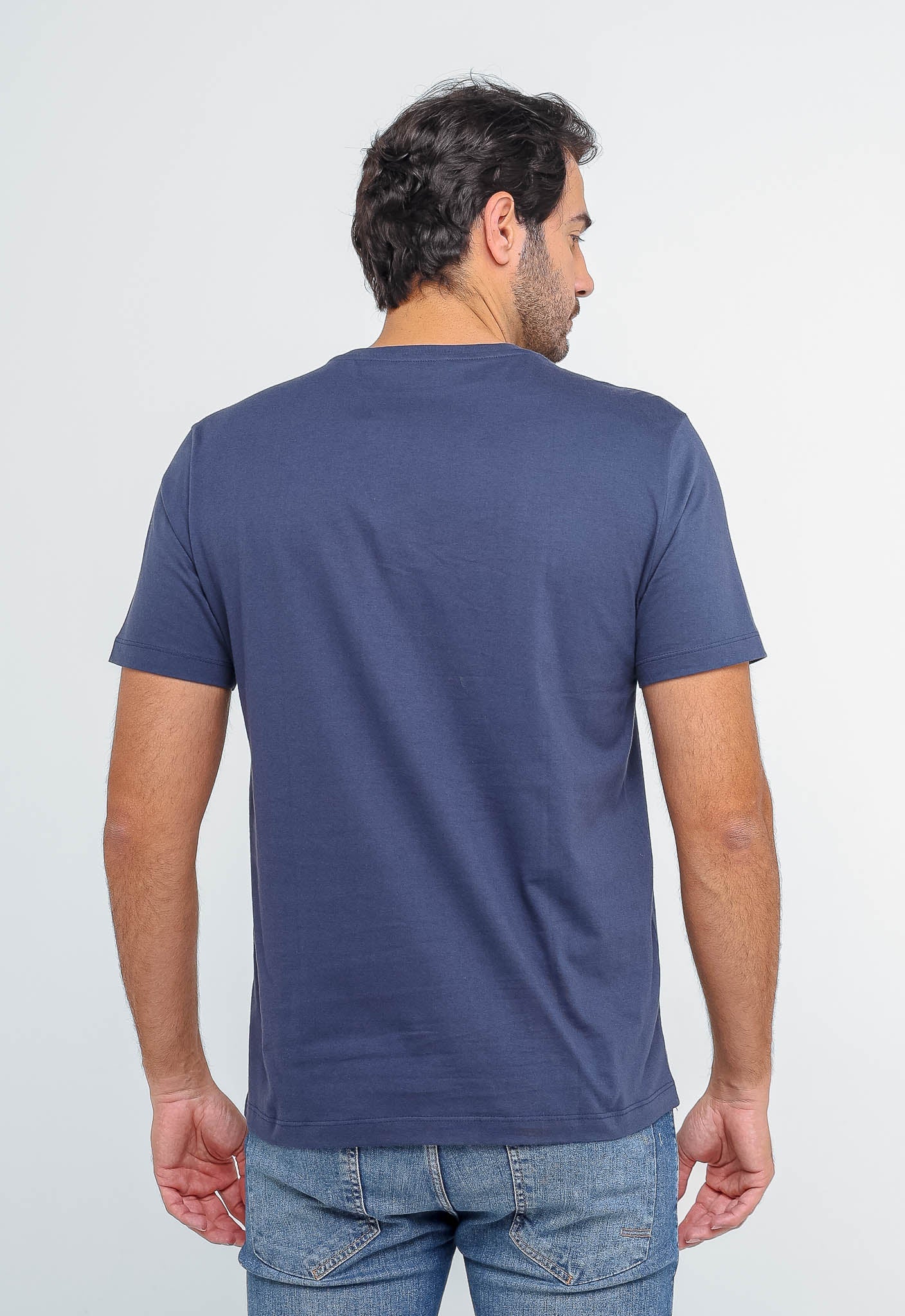 Camiseta Calvin Klein Mc Marinho Logo Central - Henri Store