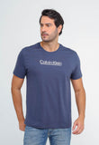 Camiseta Calvin Klein Mc Marinho Logo Central - Henri Store