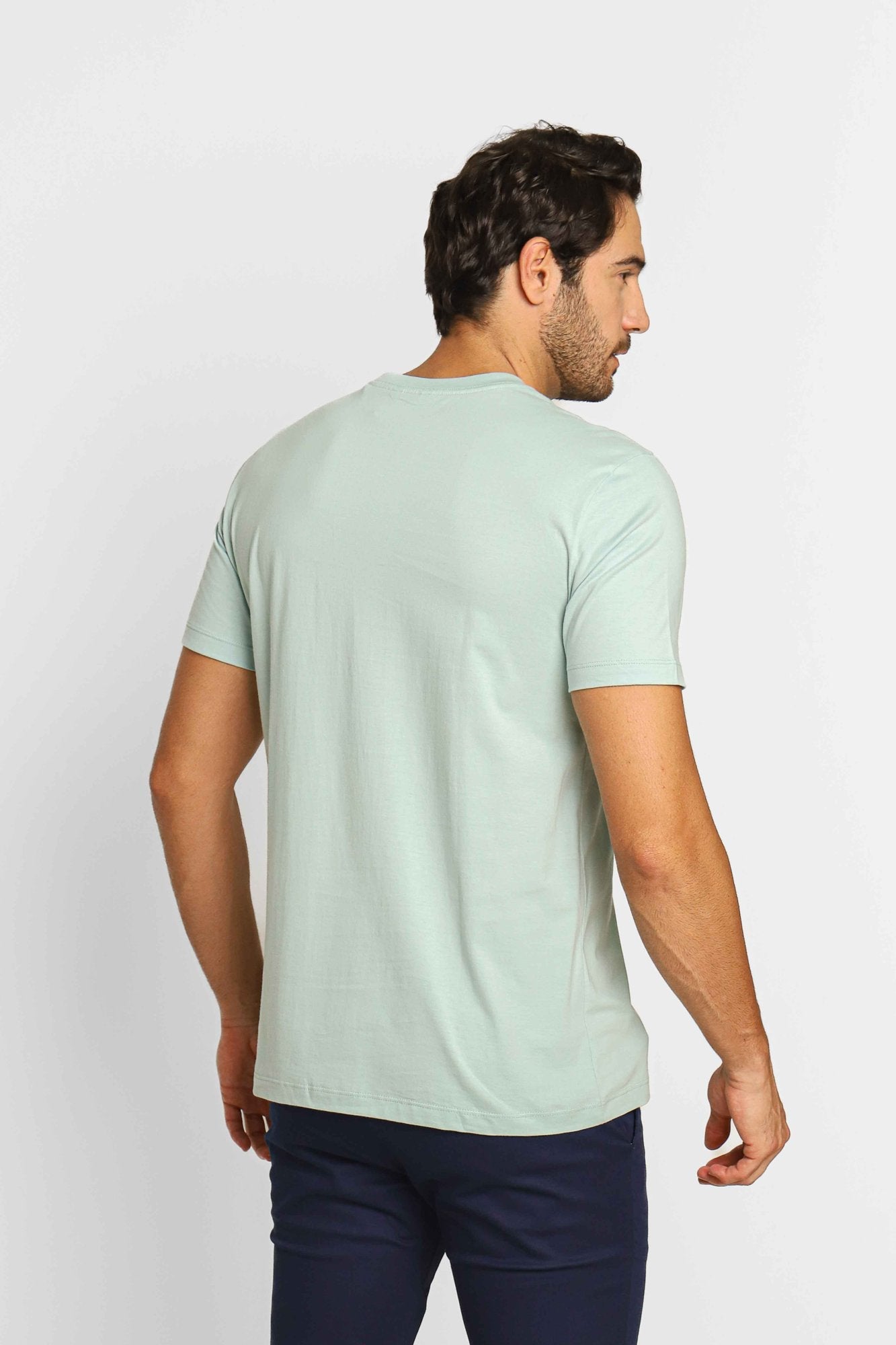 Camiseta Calvin Klein Meia Malha Azul Claro - Henri Store