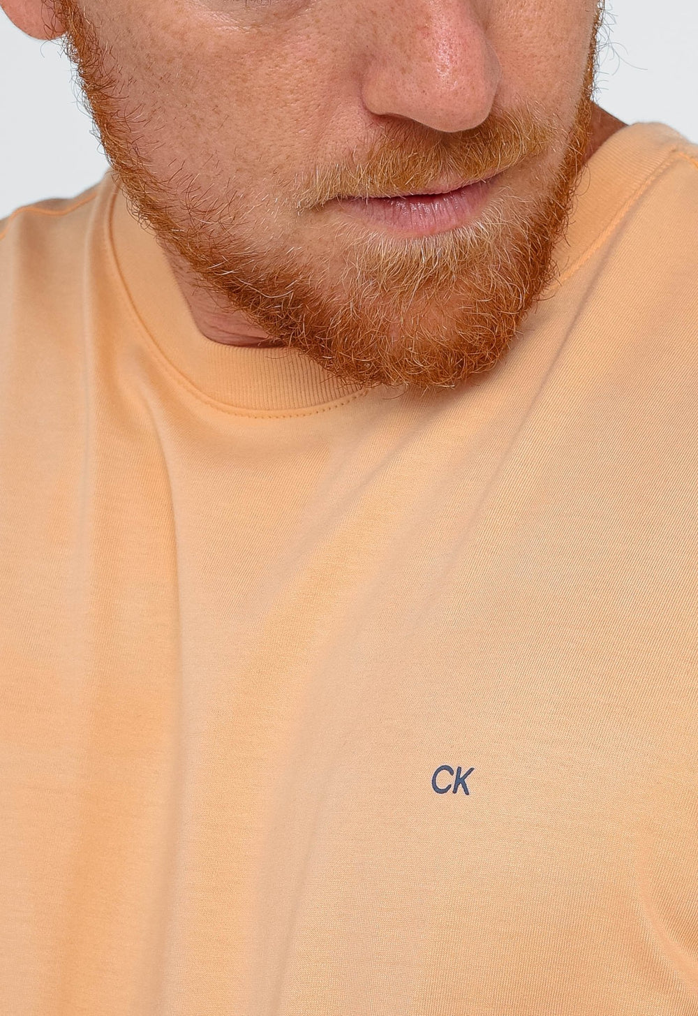 Camiseta Calvin Klein Meia Malha Laranja Claro - Henri Store