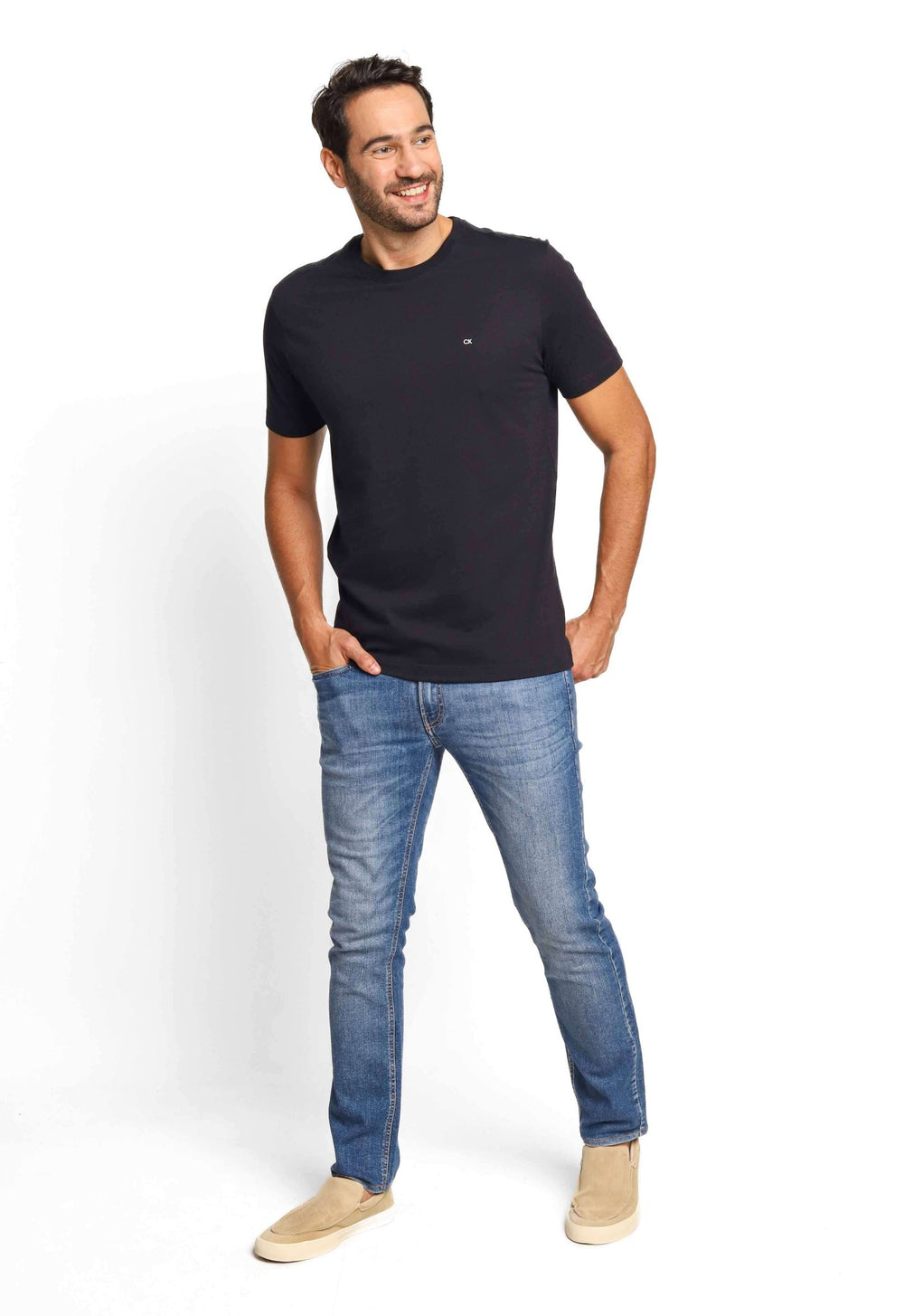 Camiseta Calvin Klein Meia Malha Preto - Henri Store
