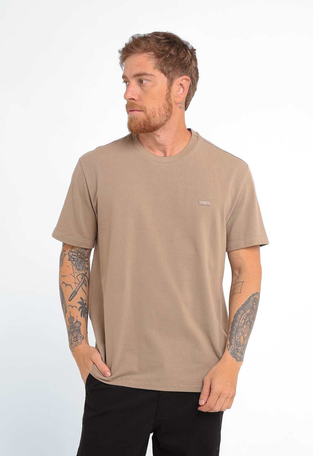 Camiseta Calvin Klein Piquet Logo Peito - Henri Store