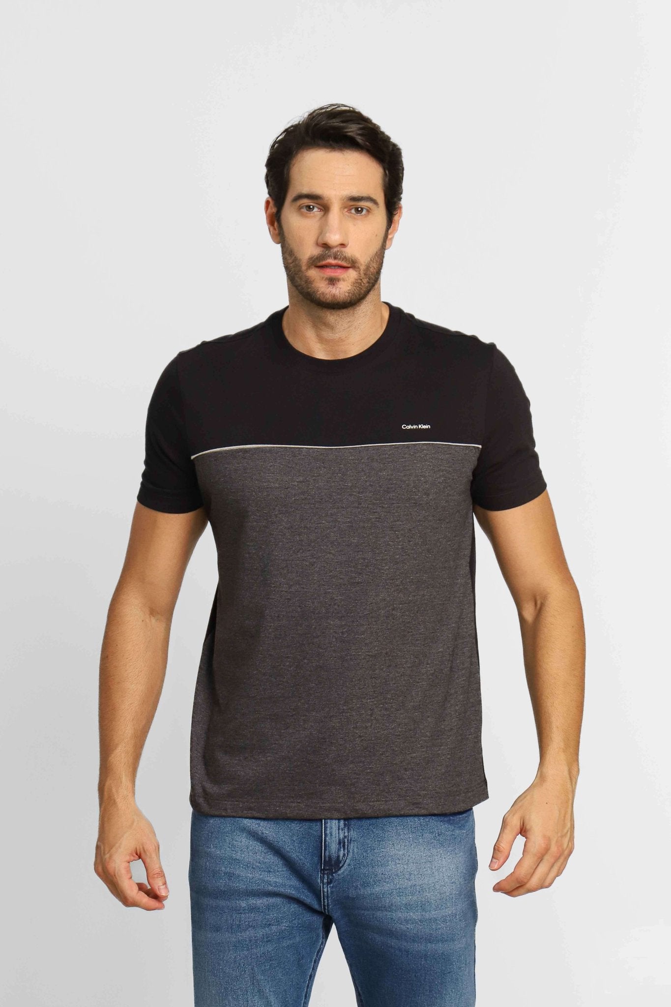 Camiseta Calvin Klein Recorte Mescla C/ Preto - Henri Store