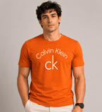 Camiseta Calvin Klein Slim Fit Silk Laranja - LIVE - Henri Store