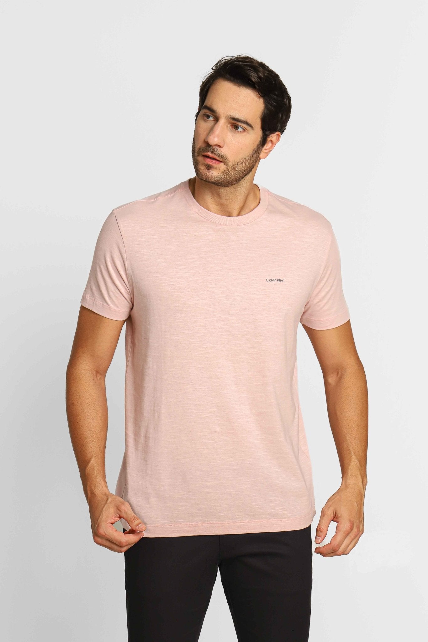 Camiseta Calvin Klein Slim Flame Rosa Claro - Henri Store